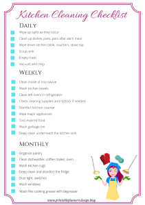 kitchen cleaning checklist