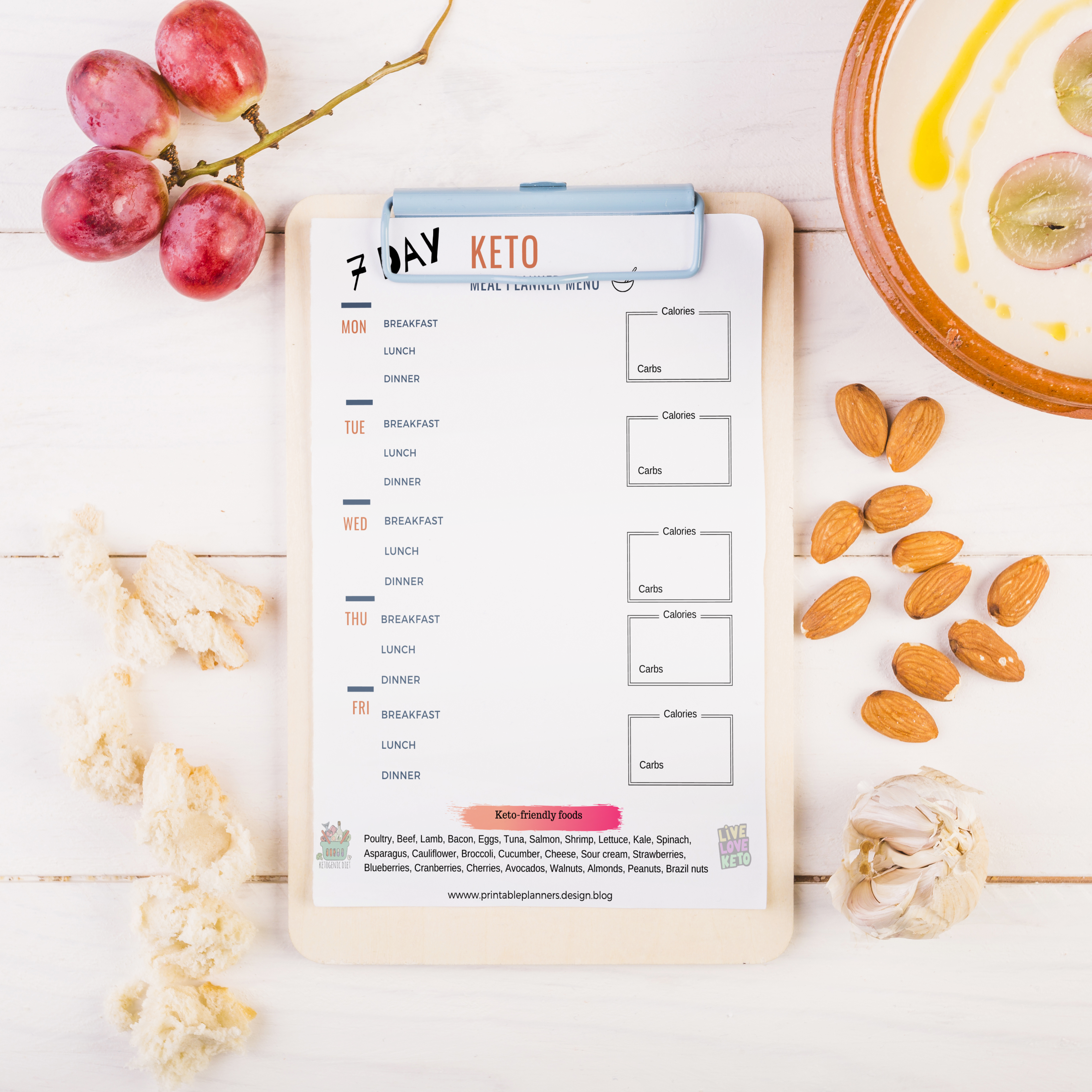 printable keto meal planner