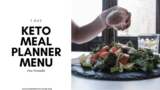 printable keto meal planner | food log | food journal
